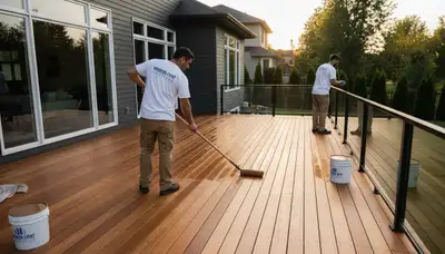 Professional deck staining by house painters in Berkeley, CA for durable outdoor wood protection
