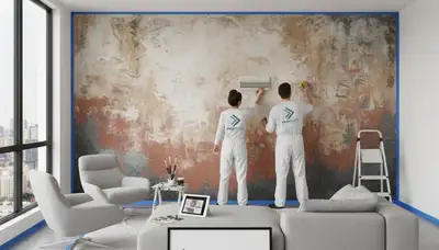 Professional faux wall painting for Mediterranean-style home in Berkeley, CA by local house painters
