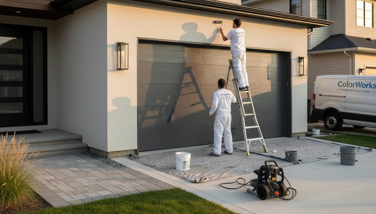 Professional garage door painting in Berkeley, CA with weather-resistant house paint finish