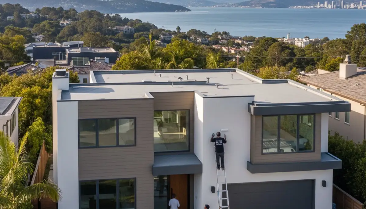 Berkeley, CA house painters prepping a home exterior for professional painting services