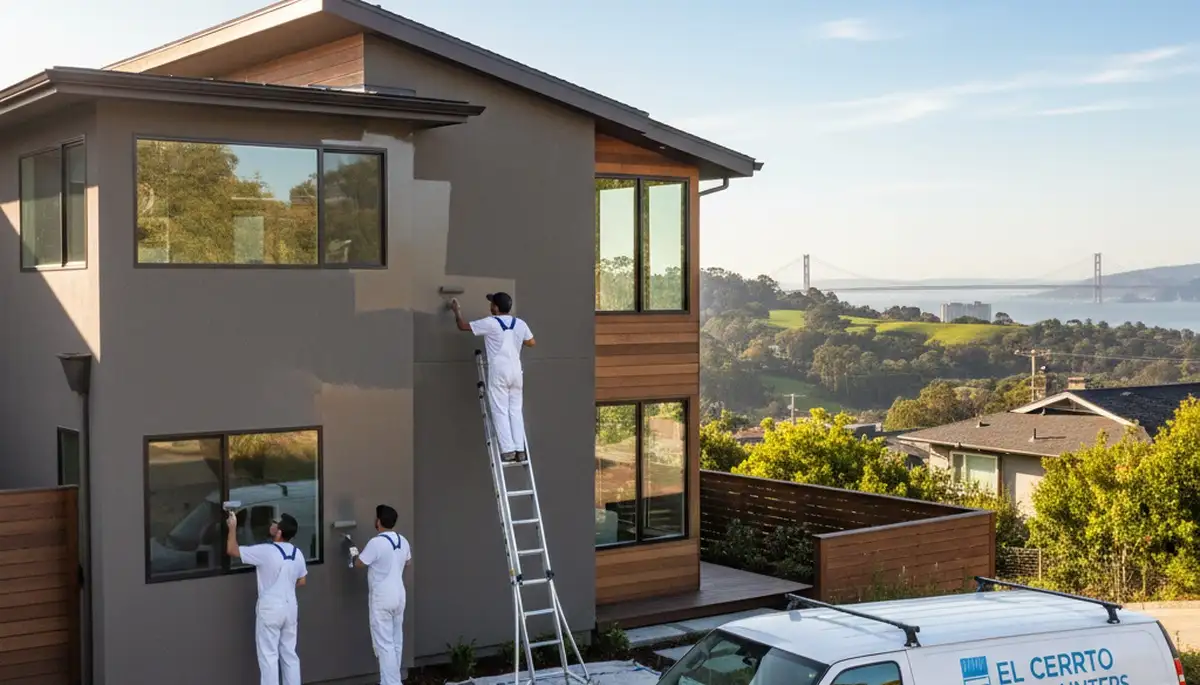 Berkeley, CA house painters applying exterior paint to a residential home