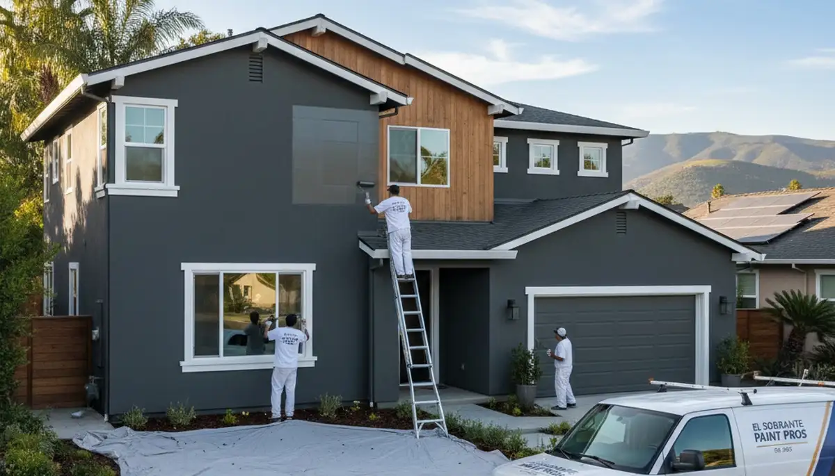Professional house painters in Berkeley, CA applying fresh exterior paint to a residential home