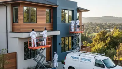 Berkeley, CA house painters completing exterior painting on a residential home