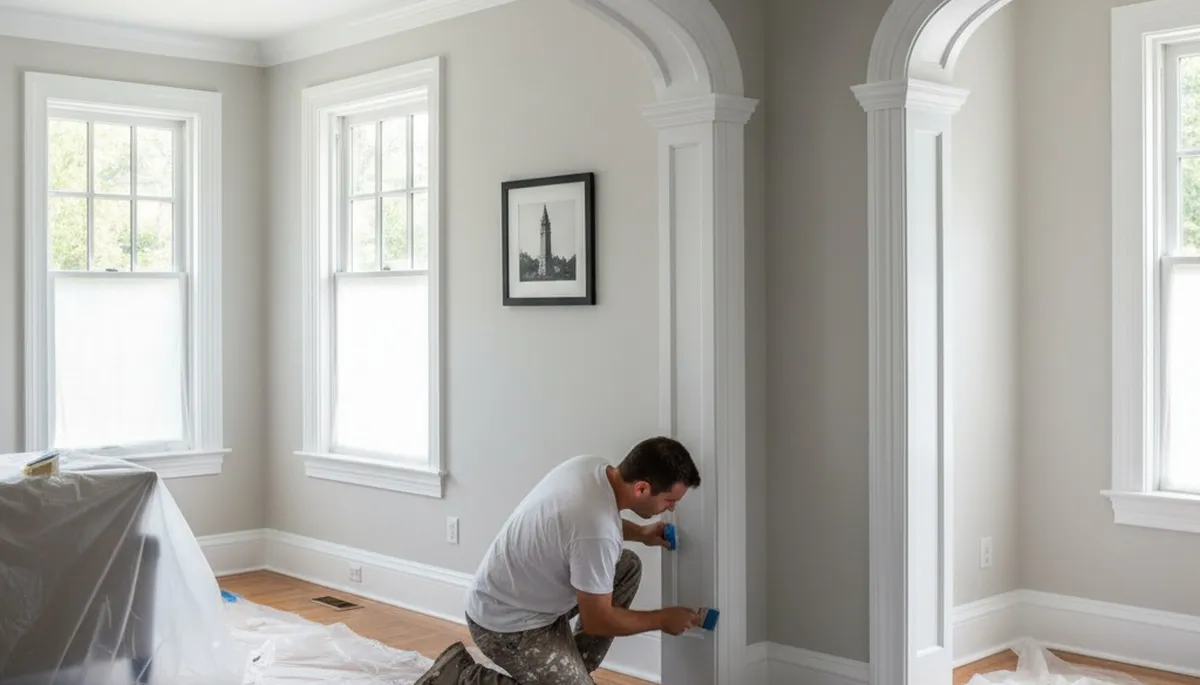 Professional interior trim painting with crisp edges highlighting historic home details in Berkeley, CA