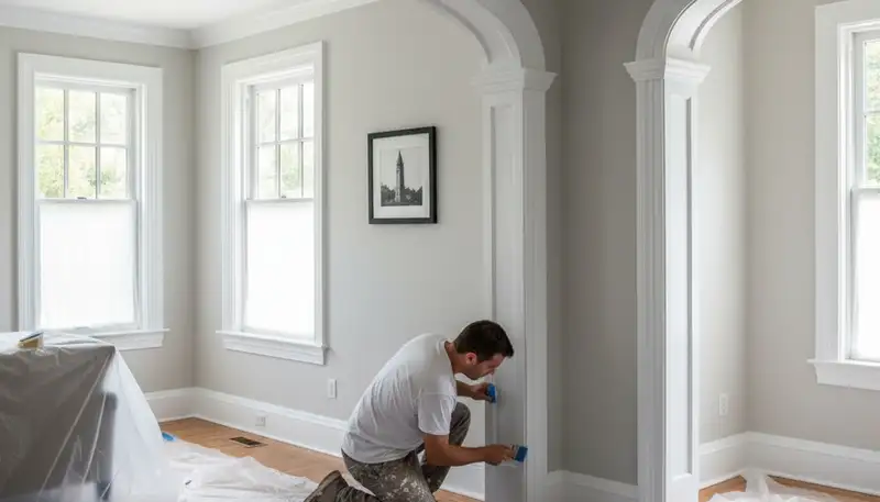 Professional interior trim painting with crisp edges highlighting historic home details in Berkeley, CA