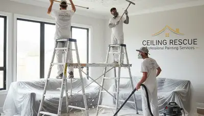 Professional popcorn ceiling removal by house painters in Berkeley, CA for smooth modern finishes