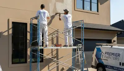 Professional stucco crack repair and texture matching by house painters in Berkeley, CA
