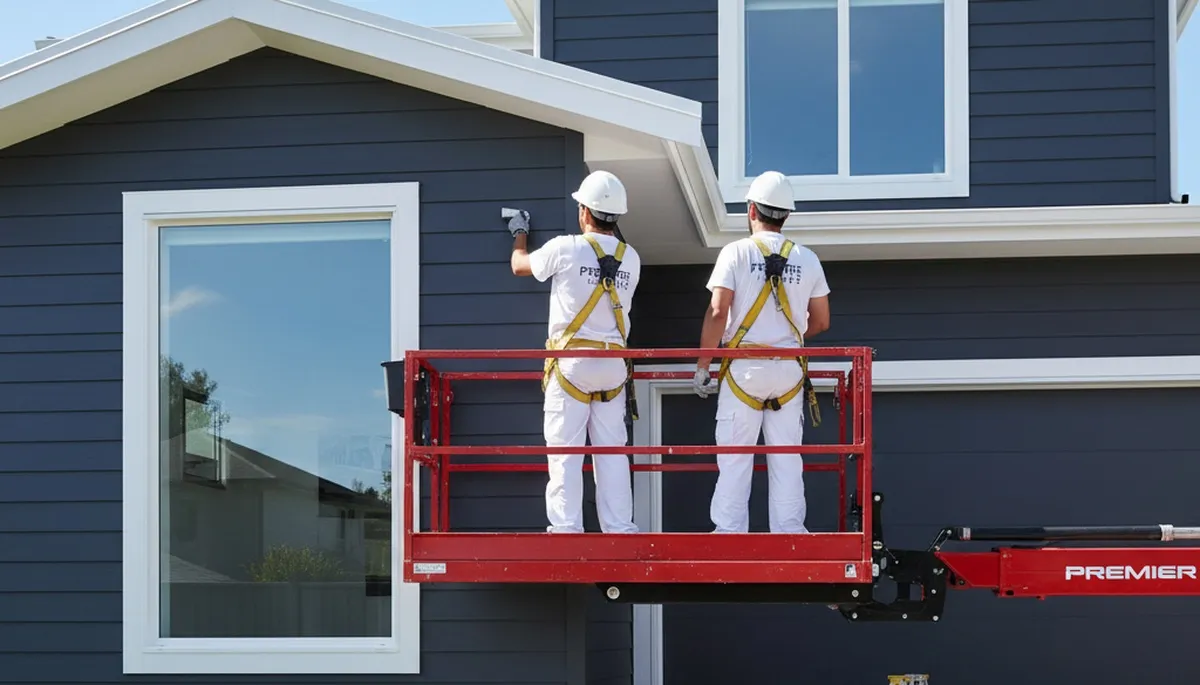 Professional trim and fascia painting on Berkeley CA home exterior by expert house painters