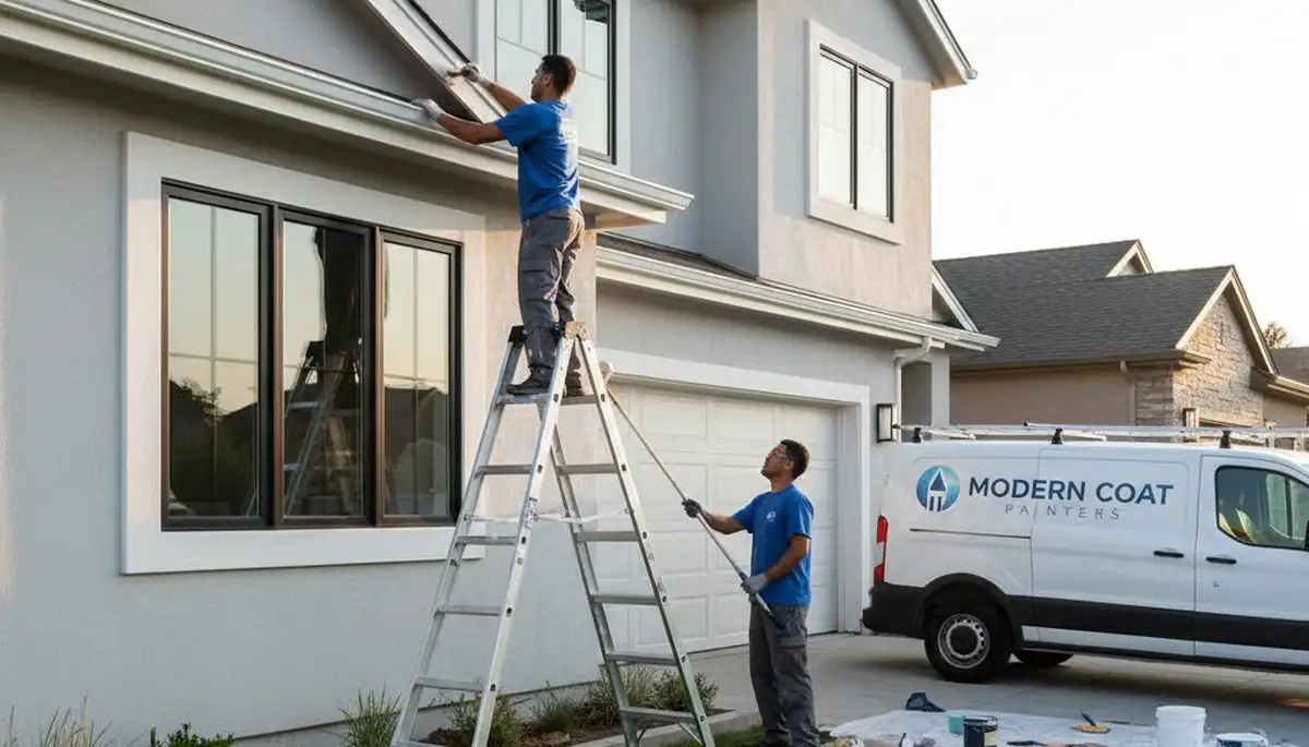 Professional trim and fascia painting on coastal home in Berkeley, CA by expert house painters